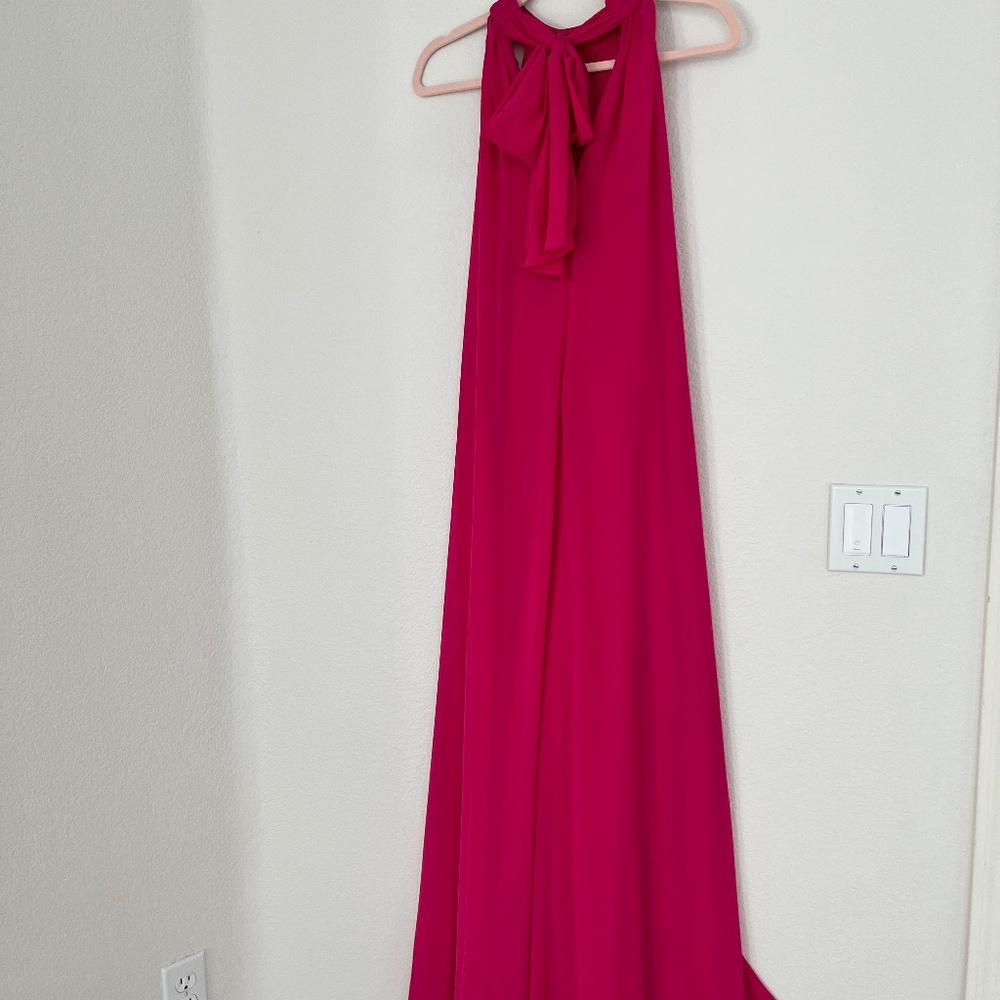 Vince Camuto Flowy, Wife Leg, Pink Jumpsuit, Size Small - Picture 4 of 7